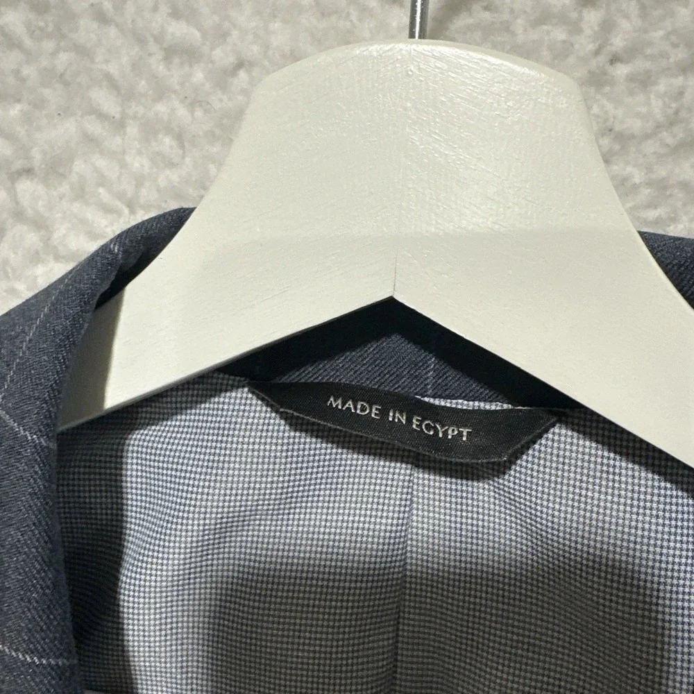 Banana Republic Men's Blazer Jacket Size 42 Gray Tailored Slim Fit‎ Windowpane